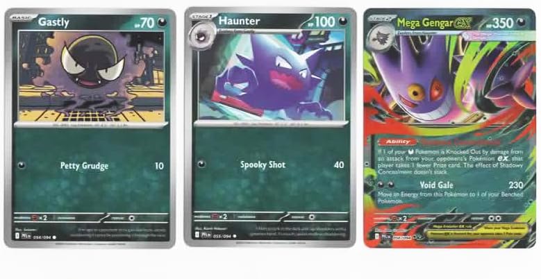 Mega Gengar ex 056/094 - Phantasmal Flames – Pokemon Card Lot - Double Rare