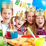 ZYNERY 25 Gold Paper Party Hats with Rhinestone & Number Letter Stickers, DIY Crowns for Kids & Adults Birthday Party - Image 6