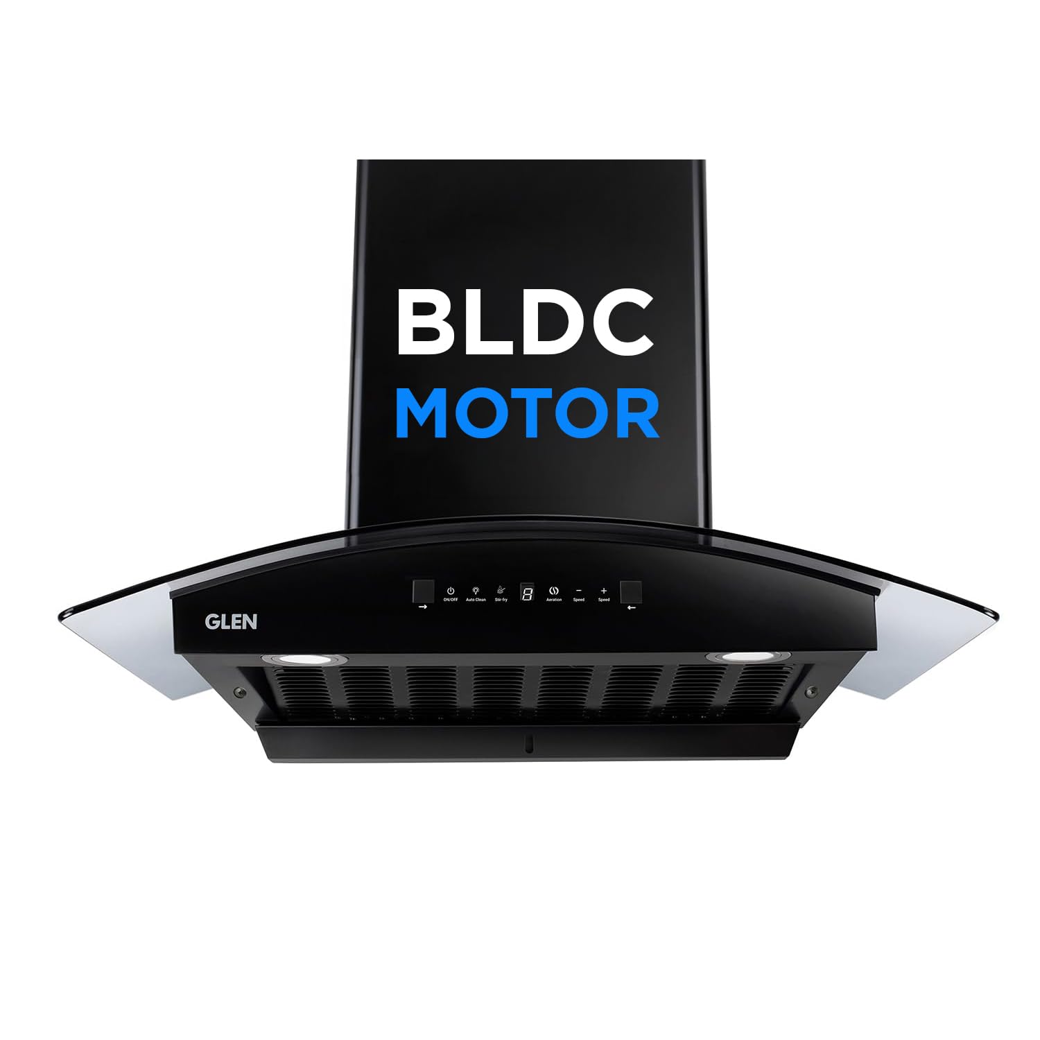 Hood FABIA Black Kitchen Chimney 76cm | 1600 m³/hr Suction| BLDC Motor|Filterless Auto Clean | Curved Glass | Heat Sensor | Touch & Gesture Control | 1-Year Comprehensive Warranty & 7-Year on Motor
