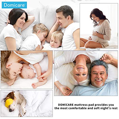 DOMICARE Queen Mattress Pad Cover - Cotton Down Alternative Quilted Pillowtop Mattress Pad with Deep Pocket (8"-21") - Hypoallergenic Overfilled Cooling Fitted Mattress Topper - Thumbnail 5