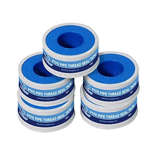 Everflow 811-5 PTFE-Gewindedichtungsband für Klempner, weiß Packung mit 5 3/4 weiß