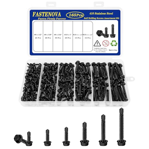 Juego de tornillos autoperforantes acero inoxidable 165 pcs miniatura 1