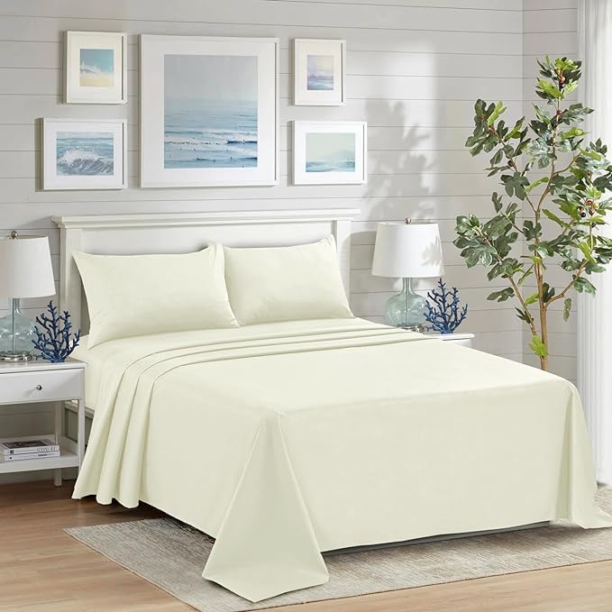 GiftsChoice 200 Threads single Fitted Bed Sheet - Supersoft 100% Egyptian Cotton Bed Sheet For Hotels - Cream 200 Threads single Fitted Sheet, Size (90x190x41cm) — image 1