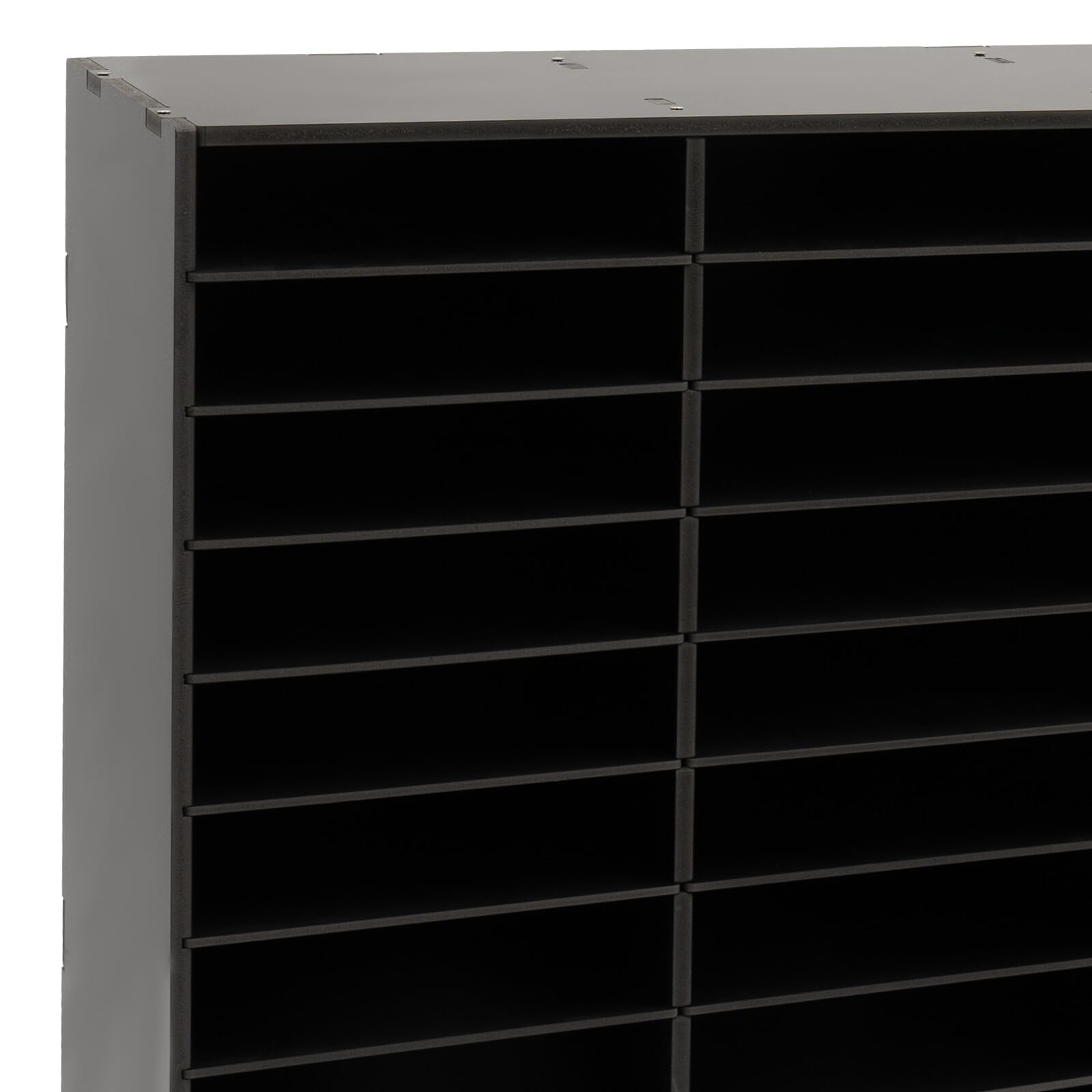 Organizer da scrivania a 36 scomparti, organizer per letteratura, portadocumenti, impilabile, con ripiani regolabili, organizer multiuso per ufficio e aula, 100 x 30 x 61 cm (nero)