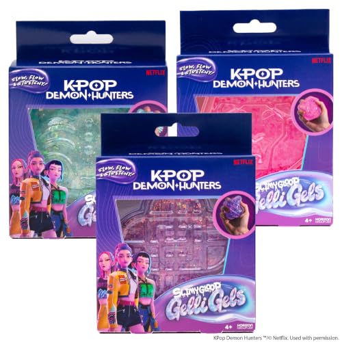 Image of Netflix Kpop Demon Hunters Gelli Gels 3 Pack - Slow-Flow Glitter Squishy Sensory Toys, Squeeze Stress Toy for Kids & Teens, Satisfying Sugar Squish Fidget