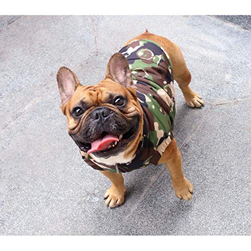 Ichoue Dog Cotton Padded Coat Thick Winter Warm Vest Waistcoat Cold Weather Jacket Clothing For English Bulldog Bully Pitbull - Camouflage/Xlarge #TOP5