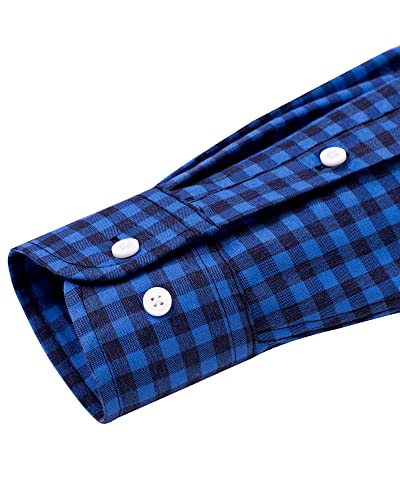 Image of Alimens & Gentle Mens Solid Oxford Shirt Long Sleeve Dress Shirt Work Casual Button Down Shirts with Pocket
