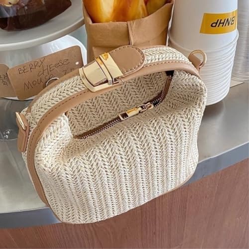 Straw Bag Summer Hand-held Straw Bag Versatile Shoulder Messenger Bag Fashion Handbag Woven Bag Straw Bags3