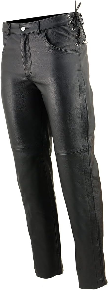Milwaukee Leather Men's Premium Classic Casual Leather Motorcycle Riding Pants