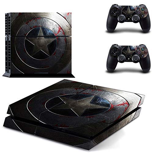 Adventure Games - PS4 ORIGINAL - Captain America - Playstation 4 Vinyl Console Skin Decal Sticker + 2 Controller Skins Set