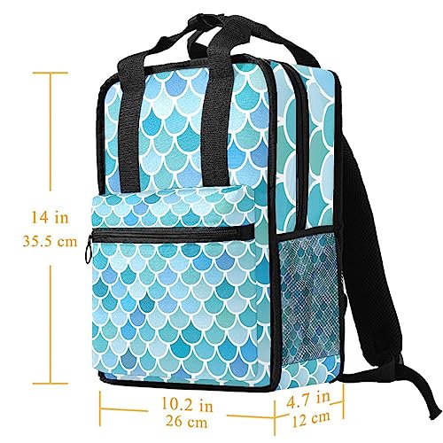 Sacs à dos pour garçons bleu sirène écaille de mer multicolore