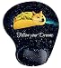 Memory Foam Mousepad with Wrist Support, Doge in Taco Galaxy Space Fllow Your Dream Amusing Mouse Pad Wrist Rest, Super Non-Slip PU Base
