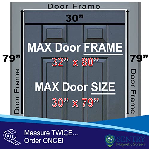 Fiberglass Mesh Magnetic Screen Door – Heavy Duty Self-Closing Hanging Door Net Screen With Magnet Closures – Available In 5 Colors And Many Sizes – Magnetic Door Screen By Sentry Screens Black #TOP2