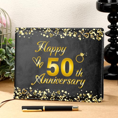 Patelai Wedding Anniversary Guest Book Decorations Guest Book Sign Alternative 50Th Commemoration Day Party Favors With Pen, 112 Pages (Popular Models)