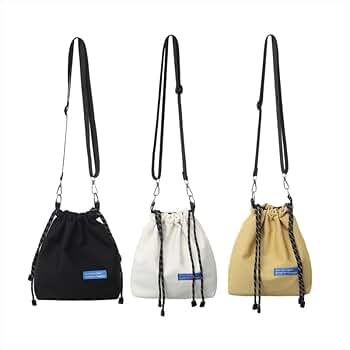美品 ブラック ナイロン 巾着型バッグ 巾着バック メンズ レディース ナイロン ミニショルダーバック