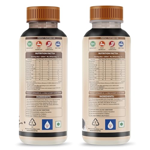 Image of XLR8 FitMilk Protein Milk | 20g Protein Milkshake 250ml (Pack of 2) | 5g Fibre | Chocolate & Cookies & Cream | No Added Sugar | Contains Prebiotic Fiber | Ideal for Early Mornings, Pre & Post Workouts Energy Drink