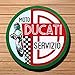 Jacksoney Tin Sign New Aluminum Ducati Service Sign Vintage Circular Retro Plate Sign Wall Art Decor 11.8 x 11.8 Inch