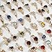 YITANA 50PCS Fashion Wholesale Lots,Bulk Rings Colorful Rhinestone Ring for Boutique Resale (50PCS OPP Bag)