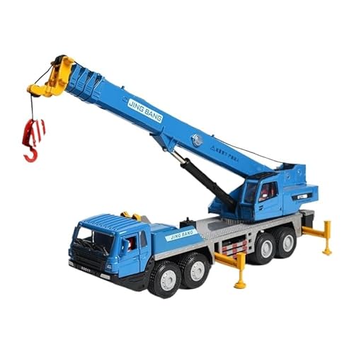 BEIBEINOYA 1:50 アルミニウム製クレーンモデル 重機玩具 可変長ブーム 液圧式アーム 上下可動フック 回転式操縦室 可伸縮スタビライザー 車両ドア開閉可能 本格的な金属製子供用おもちゃ 85017 黄/赤/緑/青 箱入り 7〜14歳男の子向け