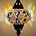 10 Variation Mosland Home Turkish Lamp Mosaic Table Lamps | Turkish Moroccan Lamp with Bronze Base | Handmade Tiffany Night Lamp | Mosaic Glass Bedside Night Lamp with Led Bulb (Multi1)