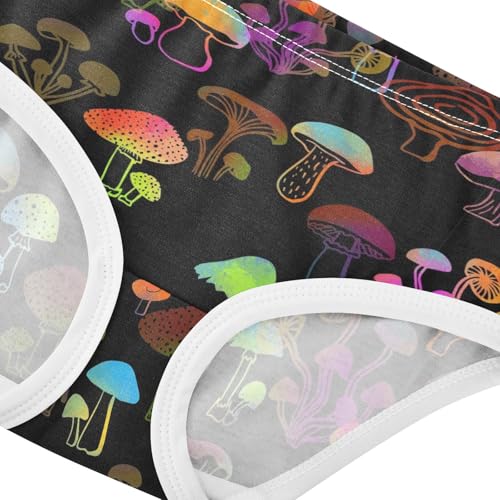 Wusikd Colored Mushrooms Girls Underwears Cotton Rainbow Girls Briefs Soft Toddler Underwear 6T4