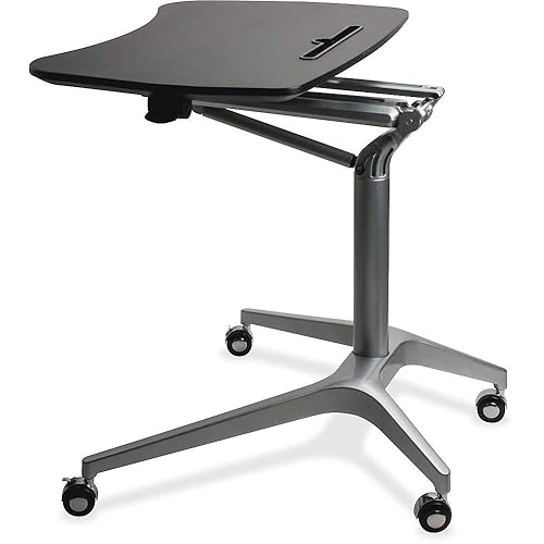 Miniatura 7 de Lorell Active Office - Mesa para computadora portátil, con recubrimiento en polvo, color negro