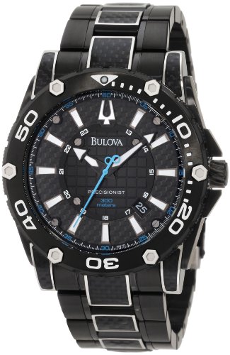 Bulova Men's 98B153 Precisionist Champlain Steel + black ion Watch�y���s�A���i�z