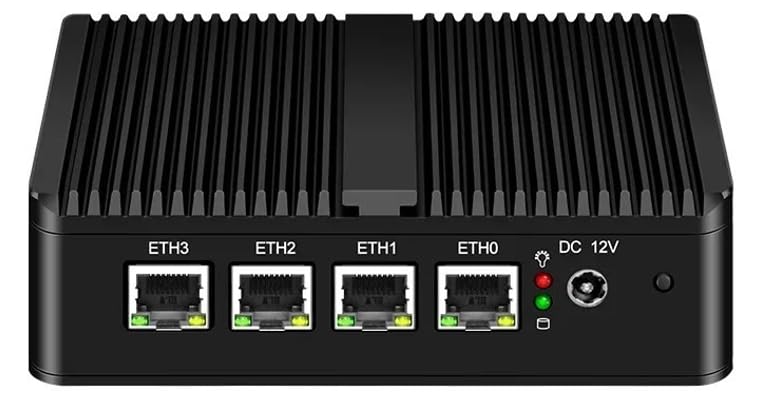 UDPTCP Mini PC N2840 sin ventilador con 4 x i211 1 Gbs LAN, 2 USB 3.0, HDMI, 1 VGA, mini computadora de computadora compatible con WiFi de doble banda para negocios industriales, sin SAM sin SSD (sin