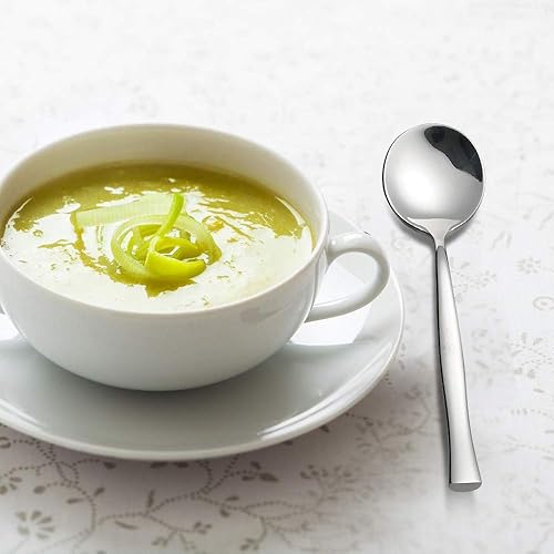 Miniatura 7 de Cuchara de sopa redonda de caldo de acero inoxidable de 12 piezas