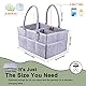 WUUDWALK Baby Windel Caddy Organizer mit Reißverschlusstasche,Tragbaren Filz Kinderzimmer Vorratsbehälter und Auto Organizer für Neugeborene und Baby-Essentials und Spielzeug,Grau