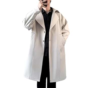 ジャケット・アウター LONG TRENCH COAT/Hype Long Trench Coat Jacket Men Autumn Spring Black Hip Hop