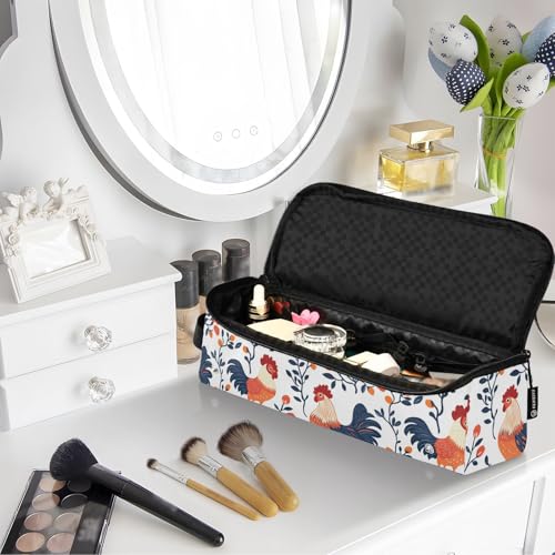 Bolsa de viaje resistente al calor para herramientas de cabello con diseño de mármol con ramas y flores - organizador portátil para planchas, rizadores y otros accesorios miniatura 7