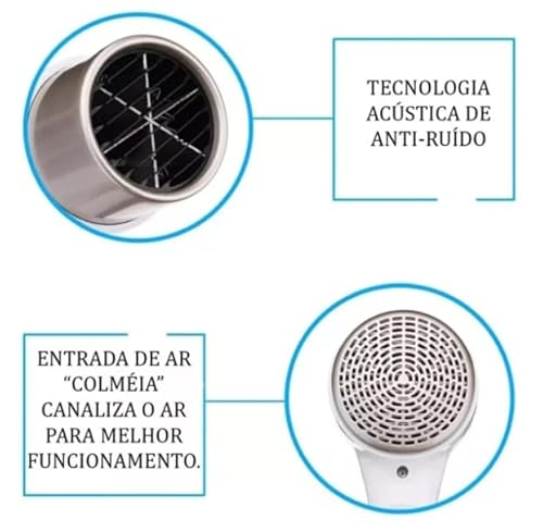 Secador de Cabelo Quente e Frio, Portátil, Anti Furto, 110V, para Hotel/Residência