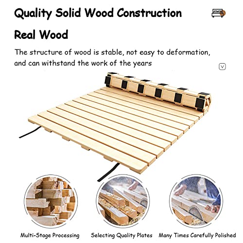 Faltbarer Lattenrost mit Rollen, feuchtigkeitsbeständige, atmungsaktive Holzlatten für mehr Komfort und Unterstützung, ideal für Schlafzimmer und Tatami-Boden – Bild 6