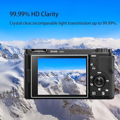 Image of VERTUS Premium Tempered Glass for Sony Digital Vlog Camera ZV 1 / Sony Alpha ZV-E10L, ZV-E10, ZVE10, Alpha ILCE-7M3 || Anti Scratch || Edge to Edge Protection || 9H Hardness Ultra HD (Pack of 2)