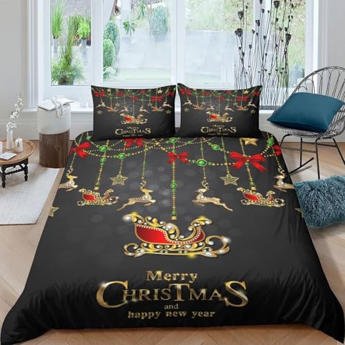 Parure de lit de Noël imprimé 3D housse couette double 200x200