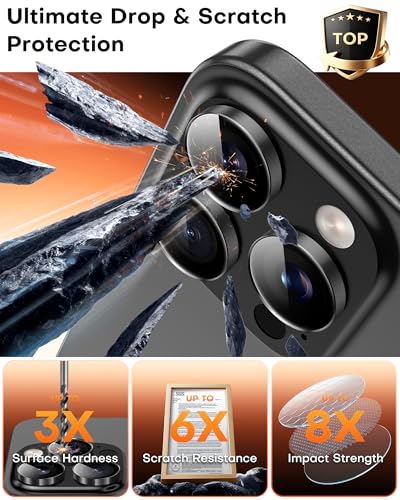 Image of TOCOL for 2 Pack iPhone 14 Pro Max Camera Lens Protector /iPhone 14 Pro Camera Lens Protector Tempered Glass HD Individual Scratch Resistant Cover Accessories Case Friendly(Black)