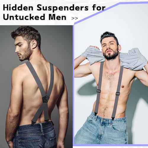 Image of Janmercy Men X-Back Hidden Suspender Airport Friendly