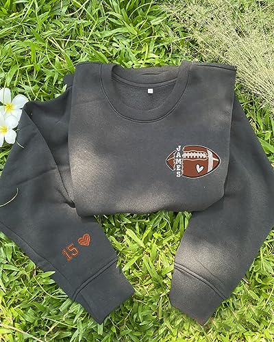 IZI POD Custom Embroidered Football Mama Crewneck Sweatshirt, Football Mom Hoodie3