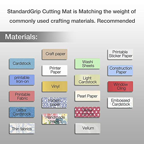 Image of REALIKE 12X12 StandardGrip Cutting Mats for Silhouette Cameo 3 /2 /1(3 Pack),Gridded Adhesive Non-Slip Non-Slip Cutting Mat, Replacement Accessories Set Mats Vinyl Craft Sewing
