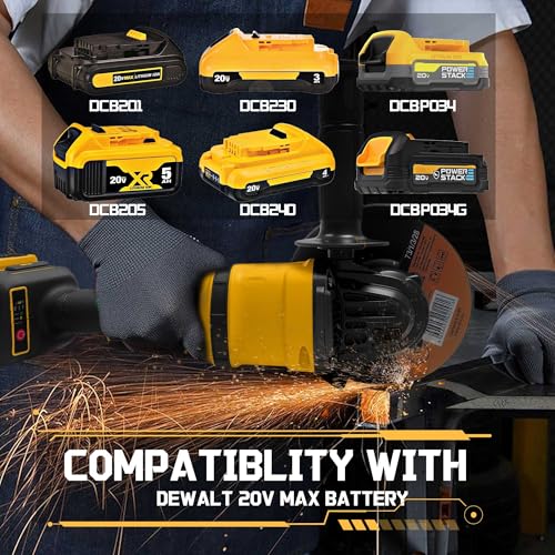 L1NXIXI 4-1/2" Cordless Angle Grinder for Dewalt 20V MAX Battery, 8500RPM Brushless Motor with 3 Speed Control, Ideal for Cutting, Grinding & Polishing (Battery Not Included) 3 L1NXIXI 4-1/2" Cordless Angle Grinder for Dewalt 20V MAX Battery, 8500RPM Brushless Motor with 3 Speed Control, Ideal for Cutting, Grinding & Polishing (Battery Not Included) - Image 3