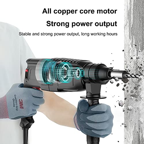 SDS-Plus Bohrhammer Mit Vibrationskontrolle Und Sicherheitskupplung, 800W Schwerer Schlaghammer Für Beton, Inklusive… – Bild 3