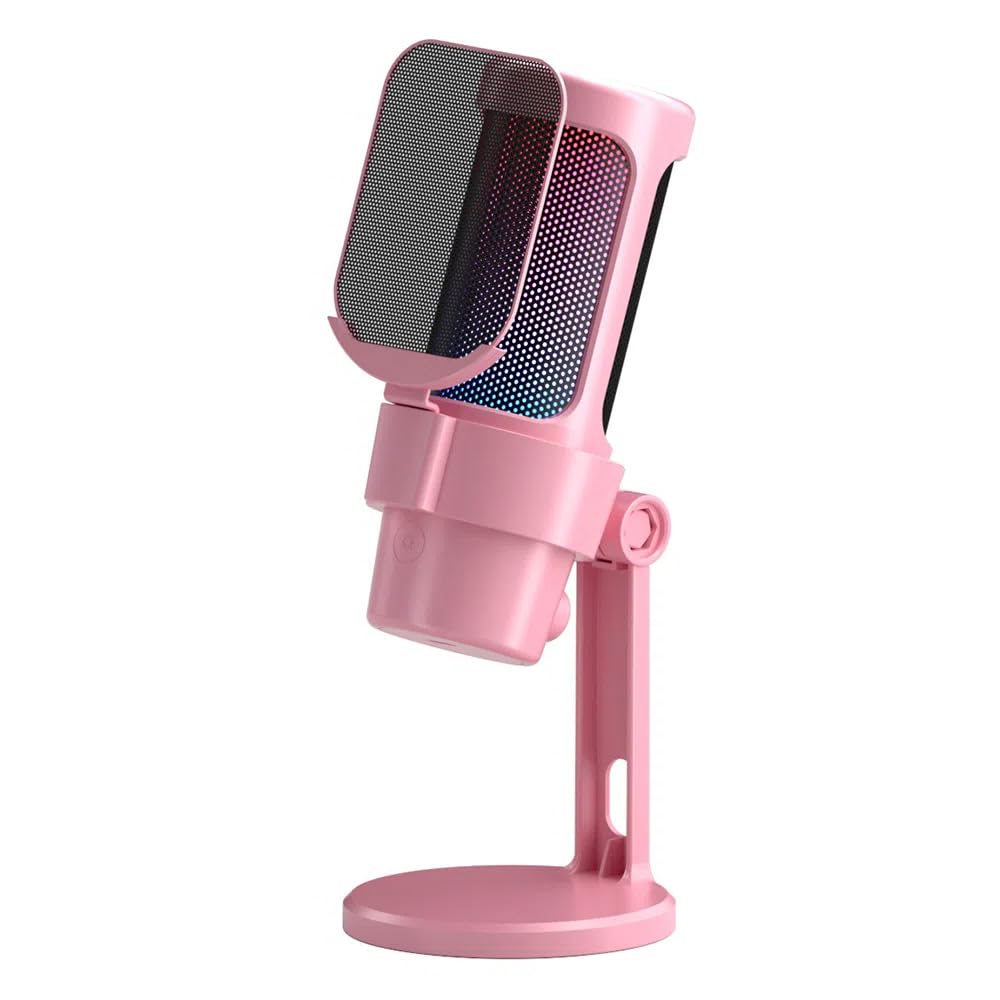 Microphone USB de jeu rose SEAFRONT avec carte son et RGB pour streaming - 8