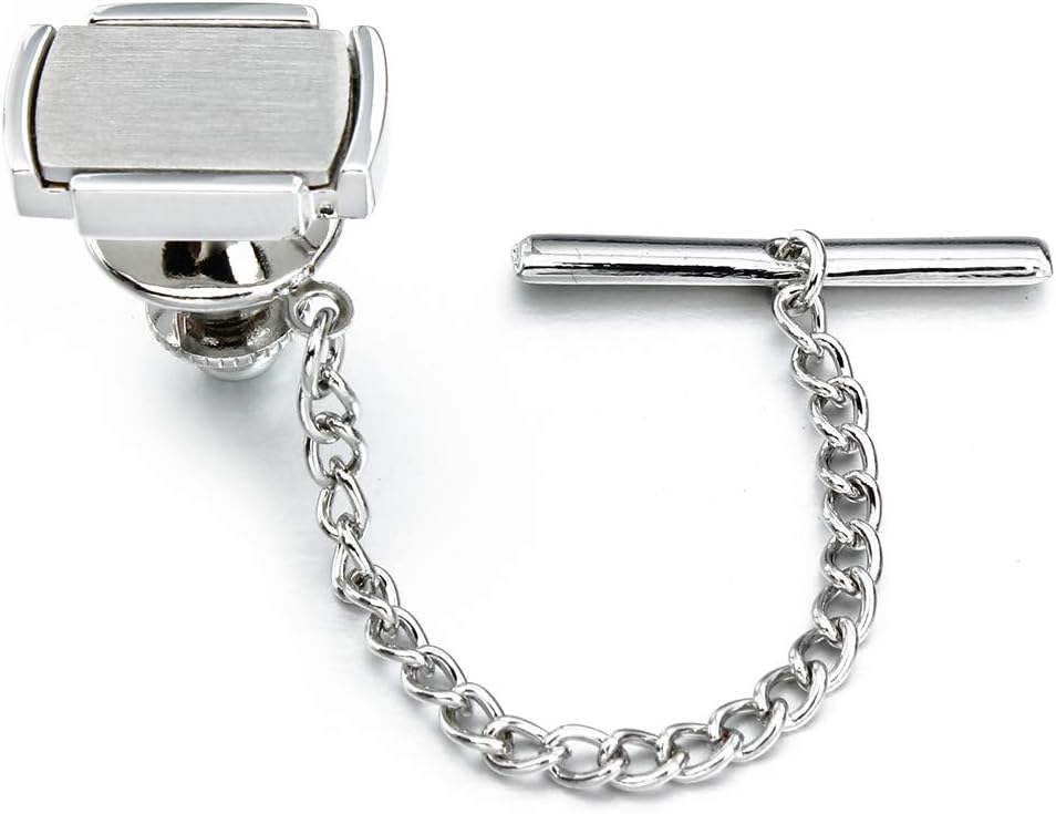 HAWSON Tie Pins Tie Tacks for Men with Chain, Mens Jewelry or Accessories for Wedding Birthday Anniversary Christmas Valentine's Day