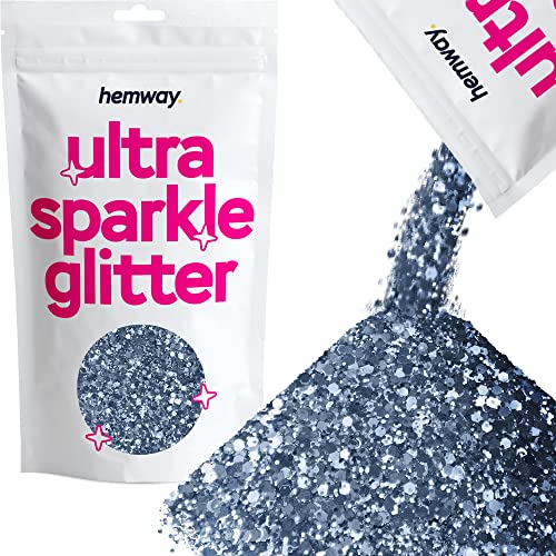 Hemway Ultra Sparkle Glitter Azure Blue 100g Multi Size, 100g / 3.5oz