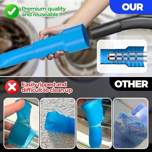 Holikme Dryer Vent Cleaner Kit 2Pack - Lint Vacuum Attachment & Brush - 1