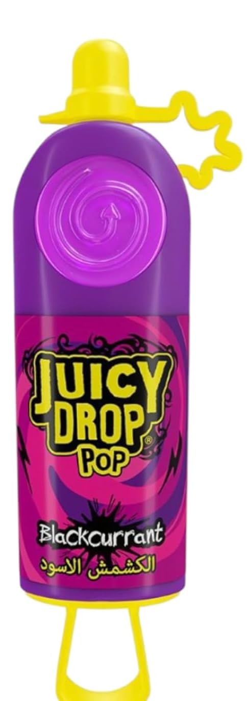 Juicy Drop Pop Blackcurrant Flovour Hard Candy With Sour Gel 26gm