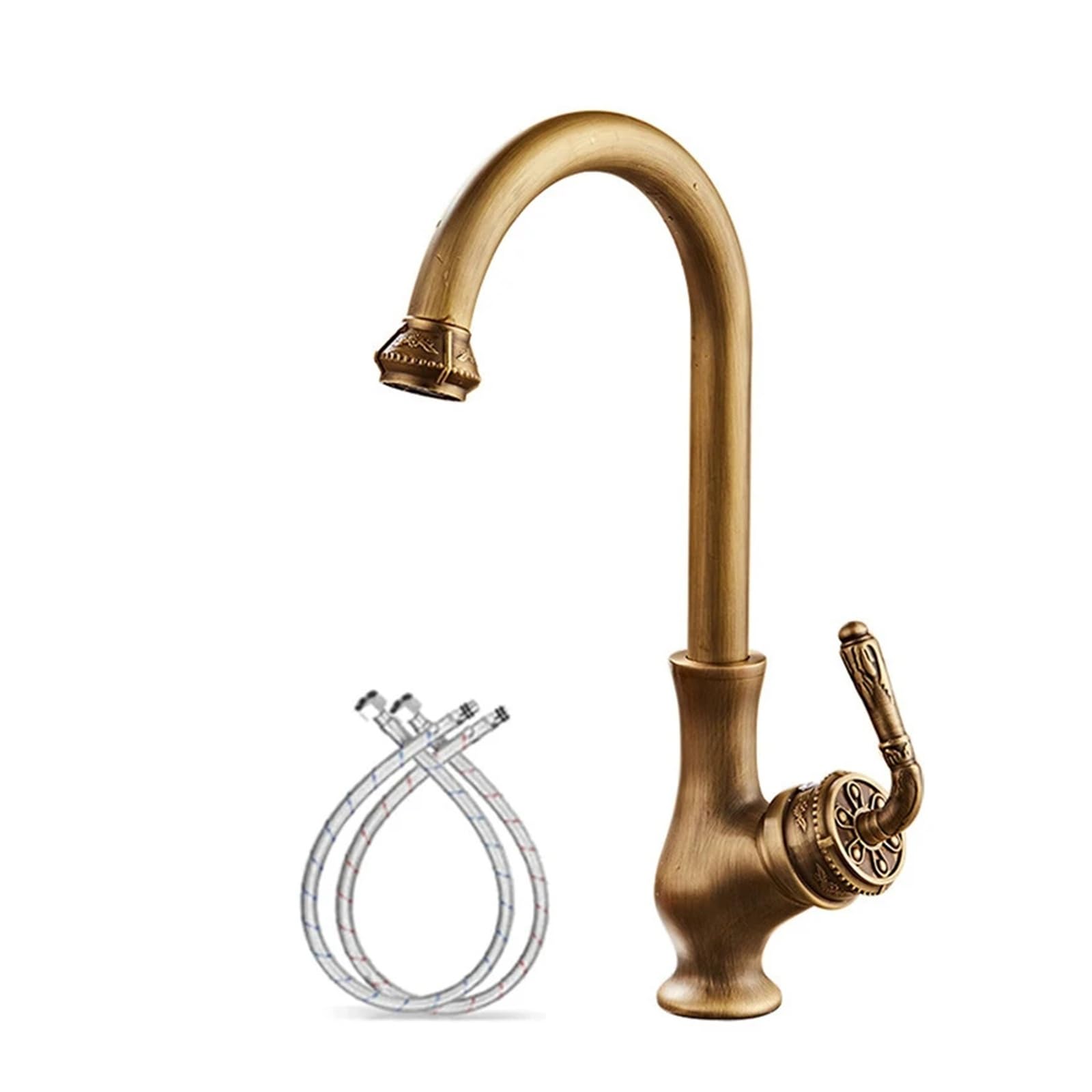 ZQFHSX Pot Filler Faucet Deck Mounted Single Handle Hot Cold Sink Mixer Tap Brass 360 Degree Kitchen Bathroom for Most Scenarios(C)