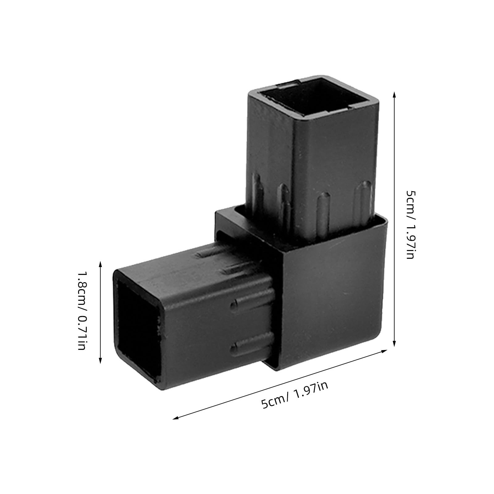 MAGICLULU Connettore per tubo quadrato in plastica da 20 pezzi: giunto angolare a 2 vie da 20x20 mm per ringhiera - Adattatore per tubi, raccordi per rack per condizionatori d'aria per recinzioni