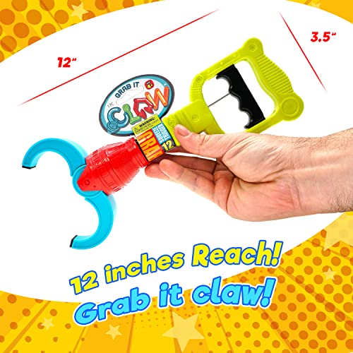 Image of JA-RU Grab It Claw Grabber Toy (12 Pack) - 12 Inch Robot Claw Grabber Pickup Tool for Kids, Hand Eye Coordination Toys, Robot Party Favors, Birthday Gifts & Classroom Prizes. 5617-12s